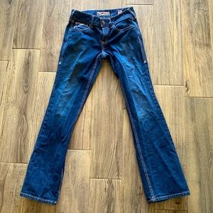 Woman Ariat FR jeans mid rise boot cut size 25R